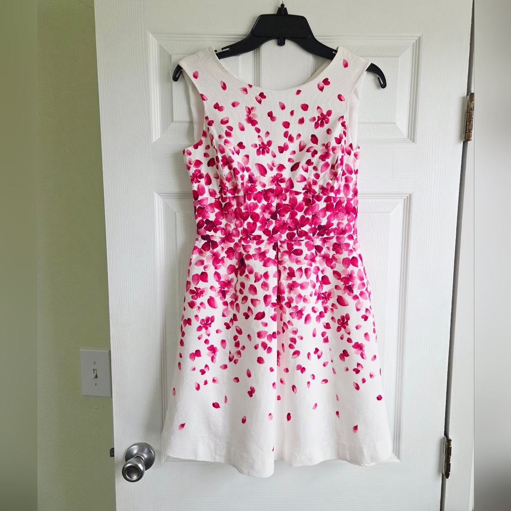 TAHARI ✨️ White Floral Sleeveless Midi Women's Dress Size 4P - Picture 3 of 14